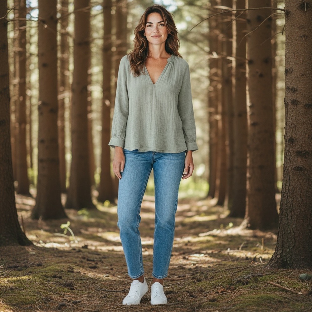 H&M Sage Green Blouse